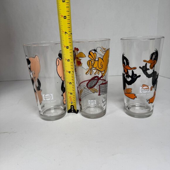Vtg 1976 Pepsi Collector Glasses Looney Tunes Porky Pig Foghorn Leghorn Daffy Du - Picture 7 of 7